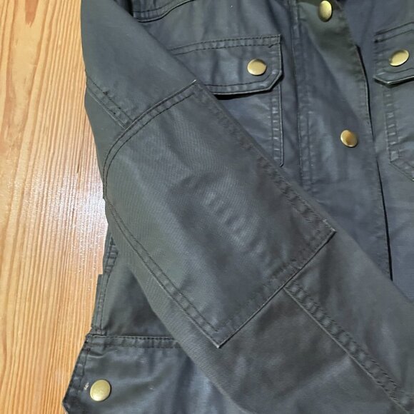 NEW J. Crew BLACK LABEL Downtown Field Utility Jacket Wax Coated Army Green - Picture 6 of 16
